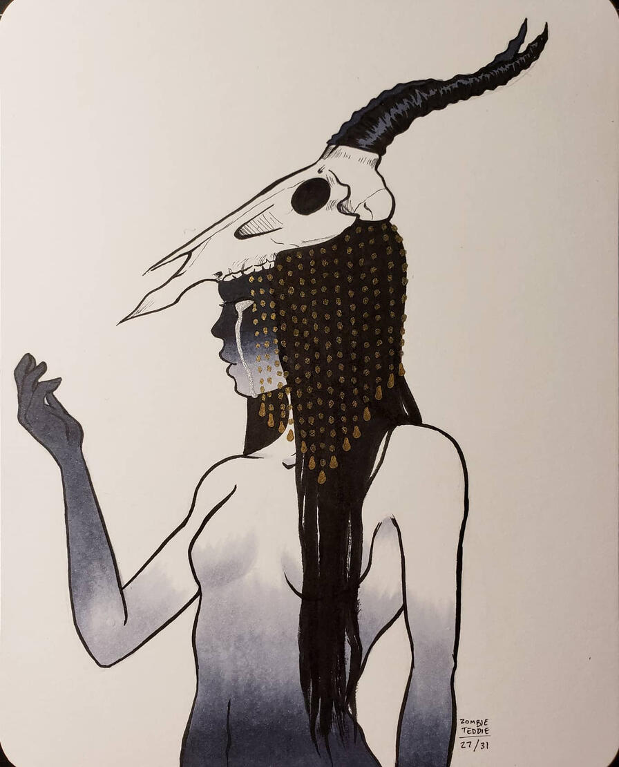 Afterlife, 2020, Ink/ Alcohol Markers