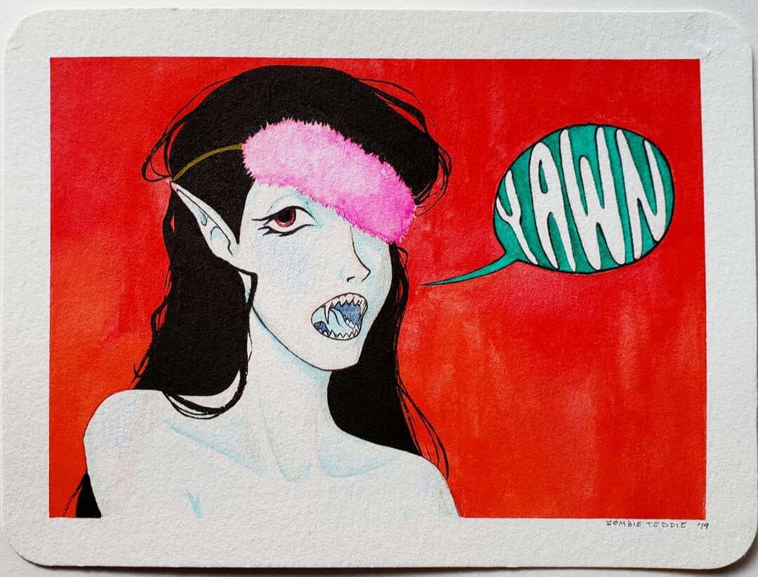 Sleepless, 2019, Watercolor