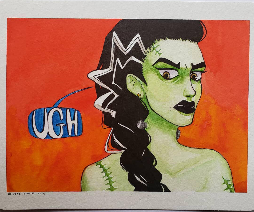 The Bride, 2019, Watercolor